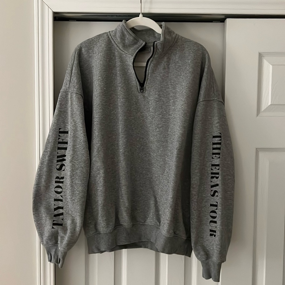 Taylor Swift Eras Tour Gray 1/4 zip sweatshirt